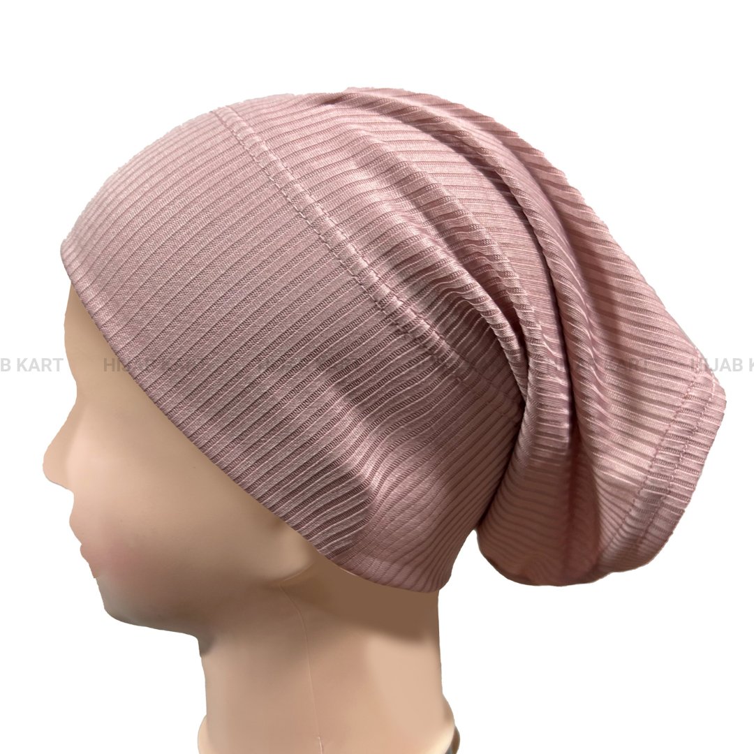 Luxe Ribbed Hijab Undercap- Dusty Pink