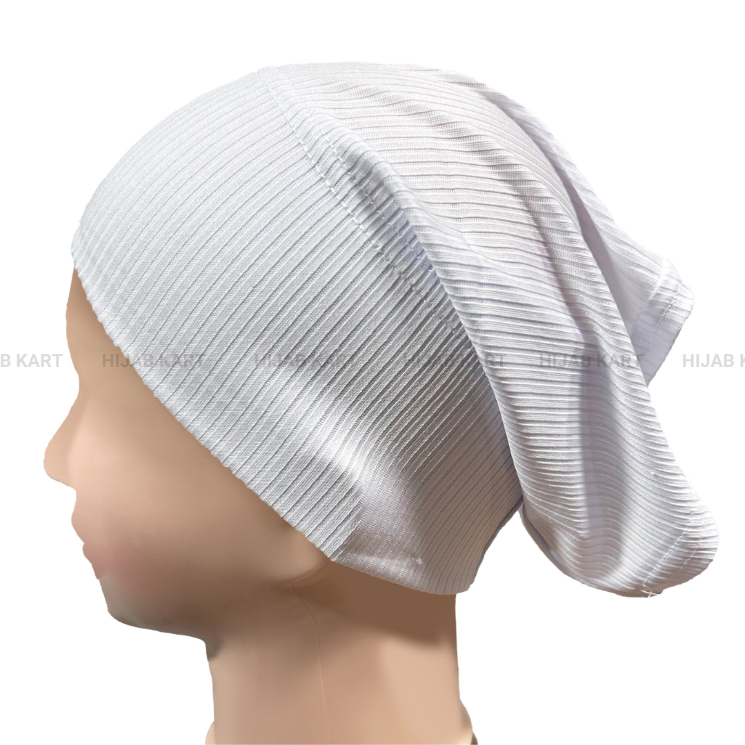 Luxe Ribbed Hijab Undercap- White