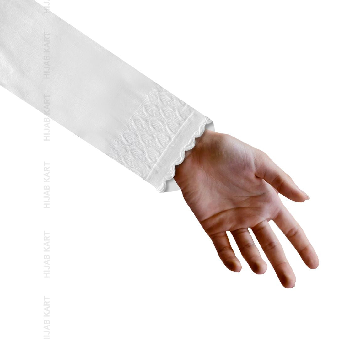 White -Stretchable Arm Sleeves Extender
