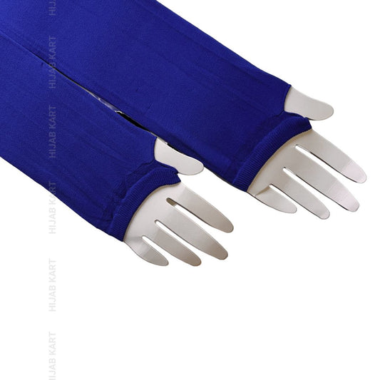 Cobalt Blue-Open Thumb Arm Sleeves Extender
