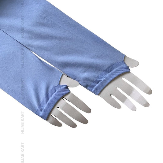 Cornflower Blue-Open Thumb Arm Sleeves Extender