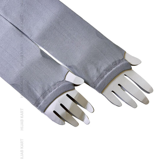 Blue Grey-Open Thumb Arm Sleeves Extender
