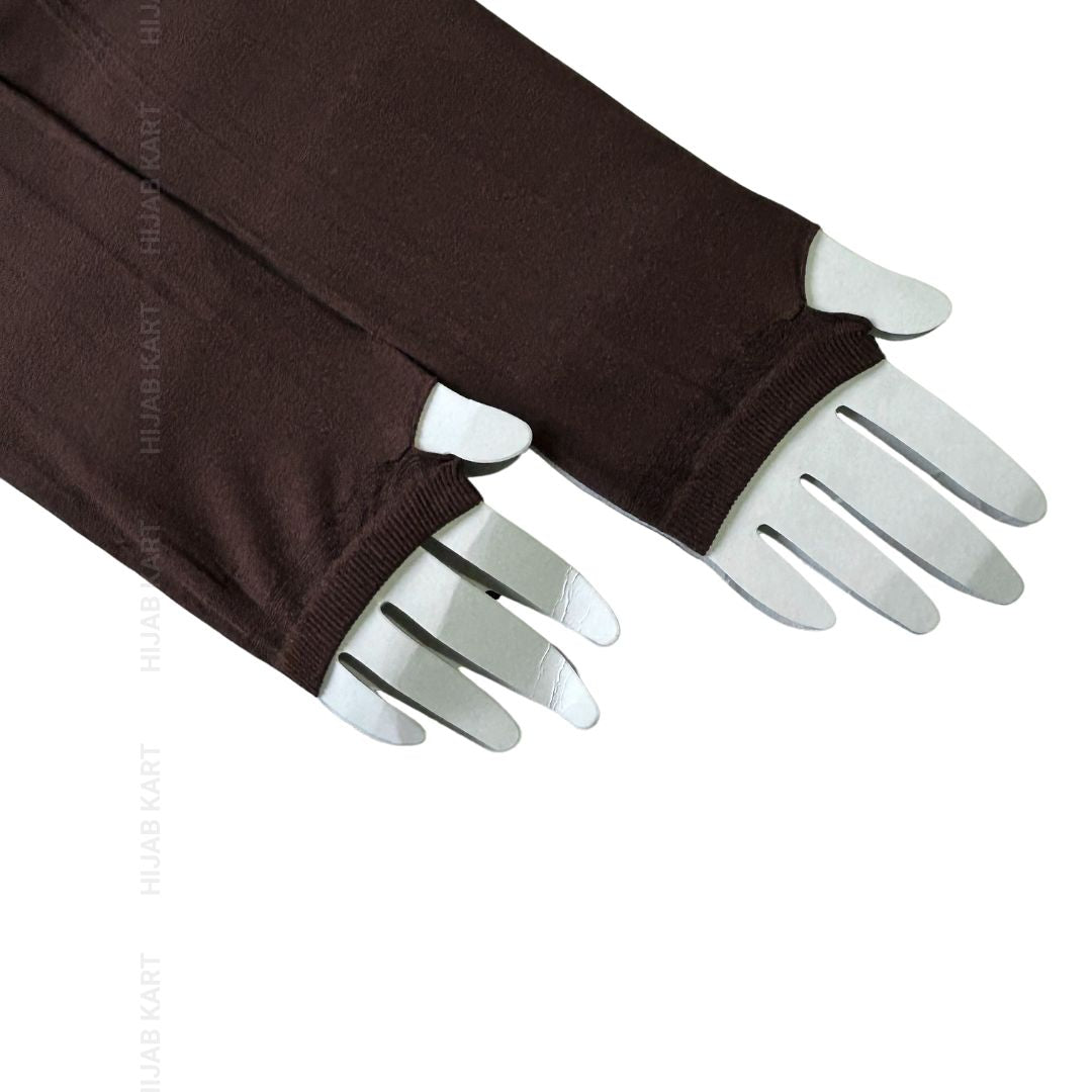 Dark Coffee-Open Thumb Arm Sleeves Extender