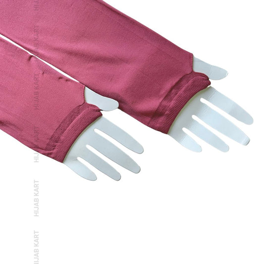 Mauve Pink-Open Thumb Arm Sleeves Extender