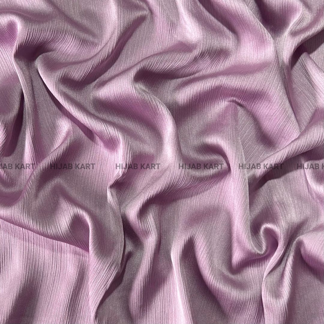 Textured Crepe Satin Hijab- Lilac