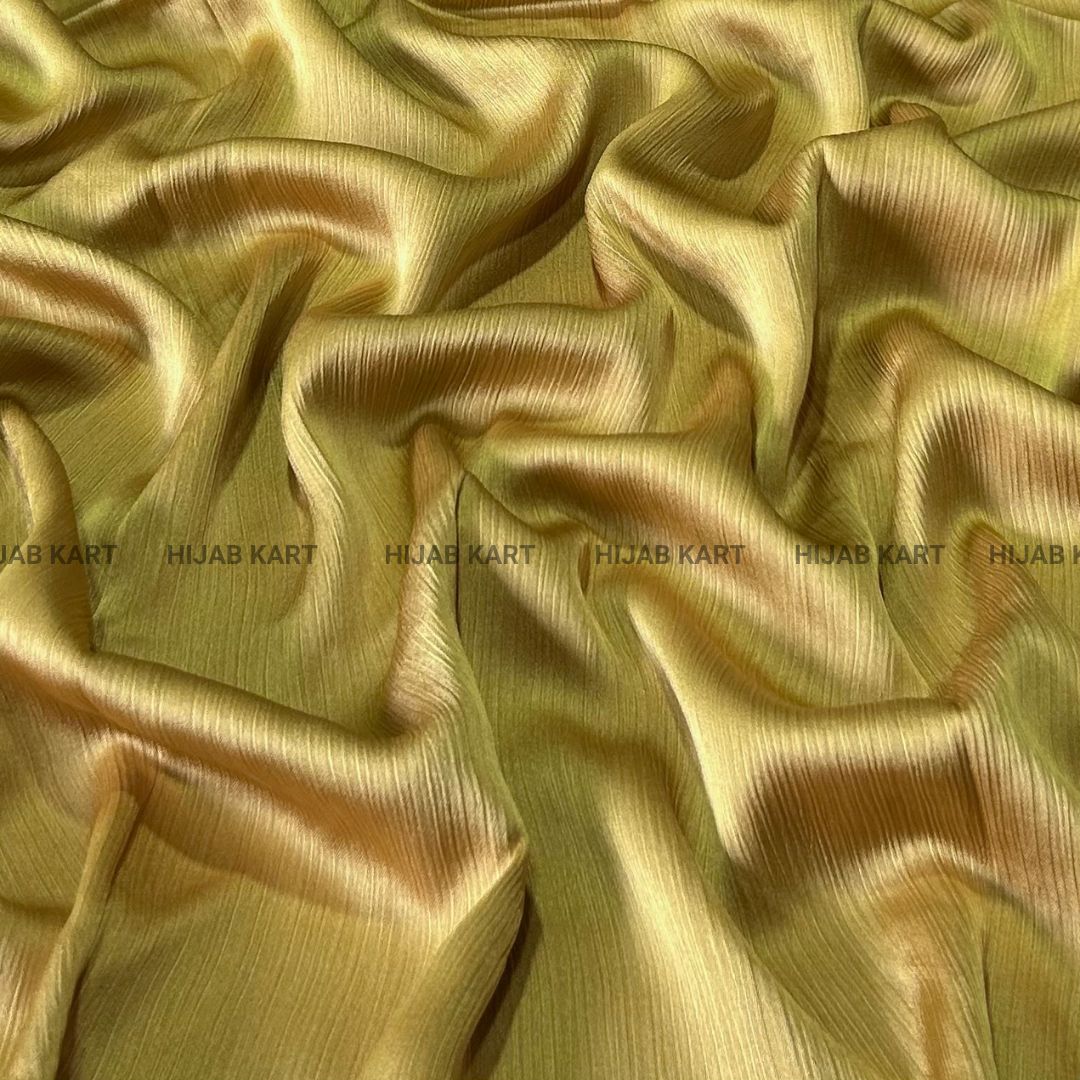 Textured Crepe Satin Hijab- Golden Yellow