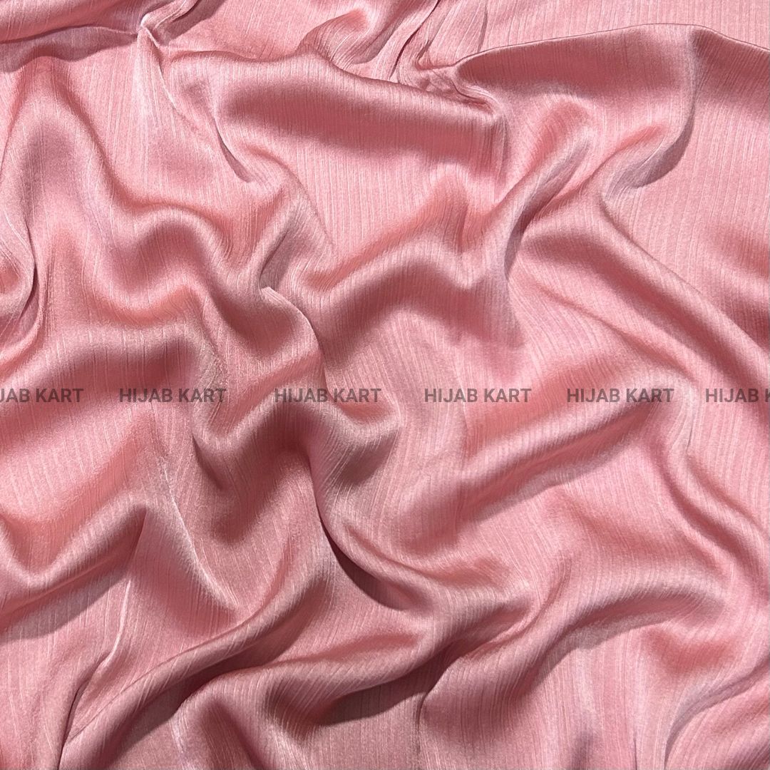 Textured Crepe Satin Hijab- Coral Pink