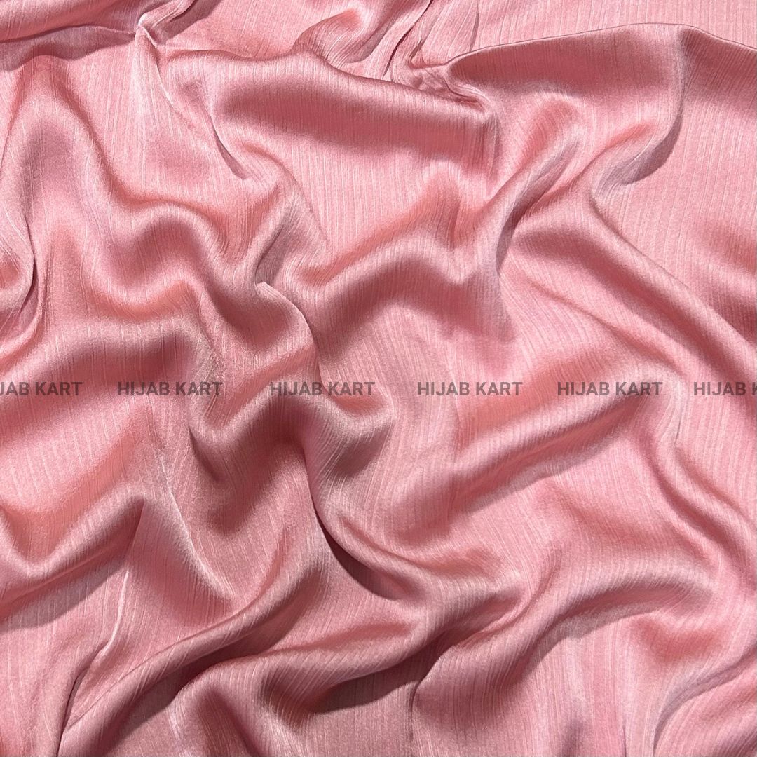 Textured Crepe Satin Hijab 2.0- Coral Pink