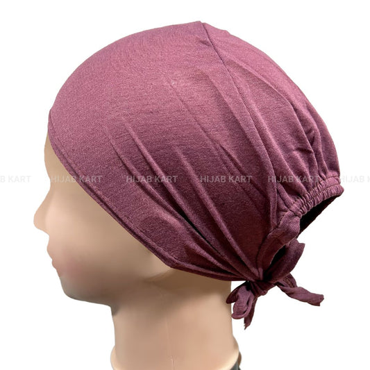 Tie-back Hijab Cap- Mauve Pink