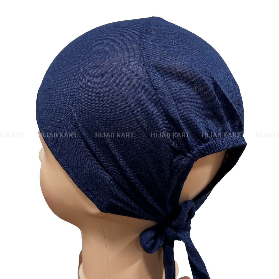 Tie-back Hijab Cap- Navy Blue