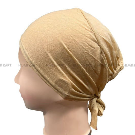 Tie-back Hijab Cap- Sand