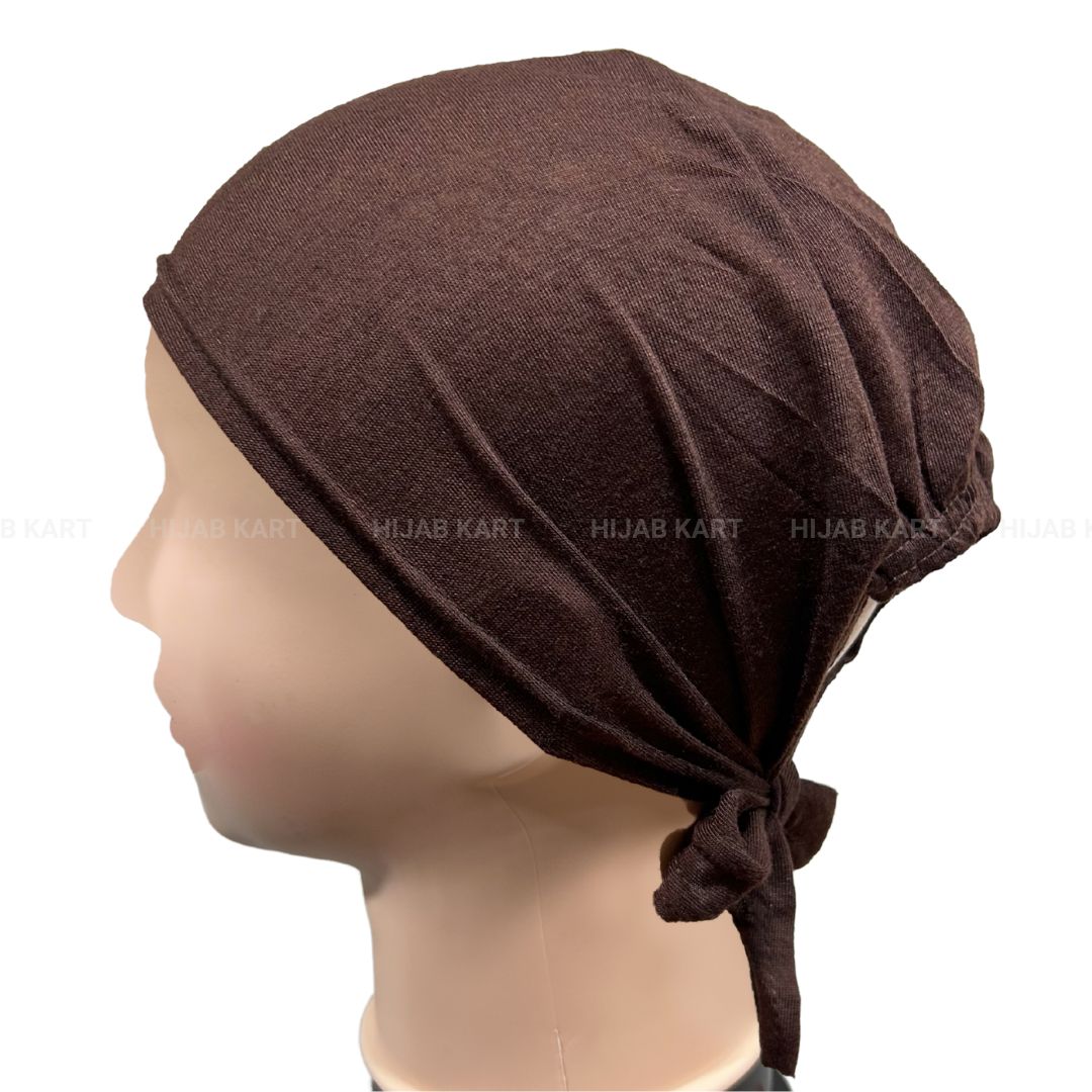 Tie-back Hijab Cap- Chocolate