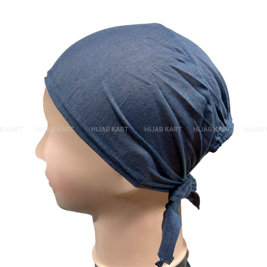 Tie-back Hijab Cap- Bluish Grey