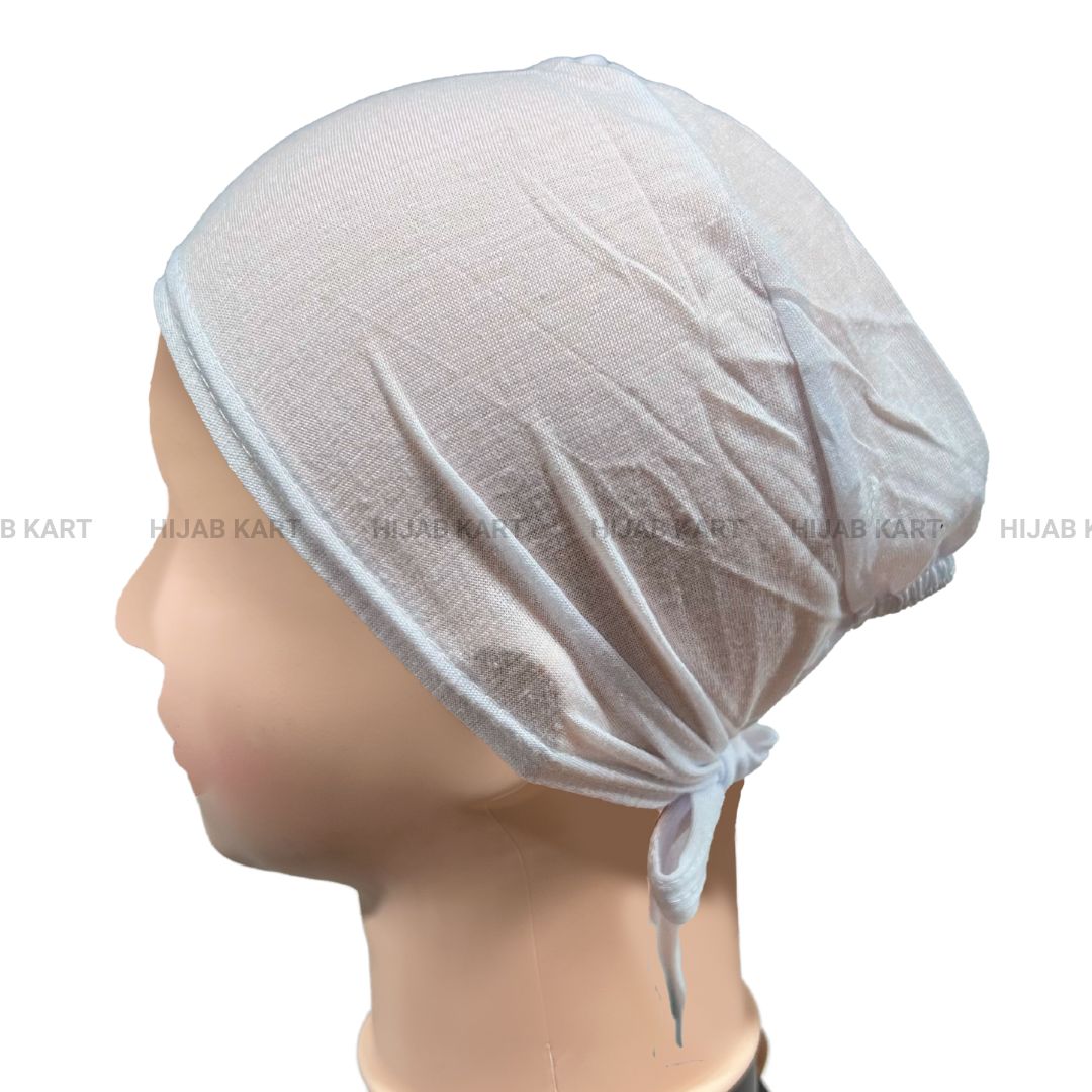 Tie-back Hijab Cap- White