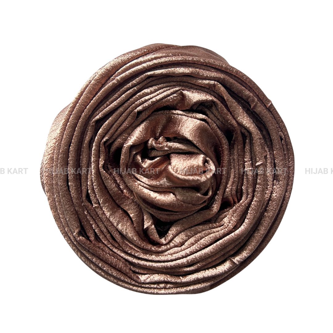 Copper- Luxe Shimmer Crushed Satin Hijab