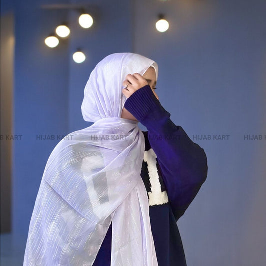 Georgette Shimmer Line Hijab- Lavender