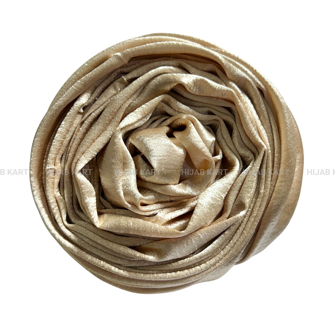 Champagne Gold- Luxe Shimmer Crushed Satin Hijab
