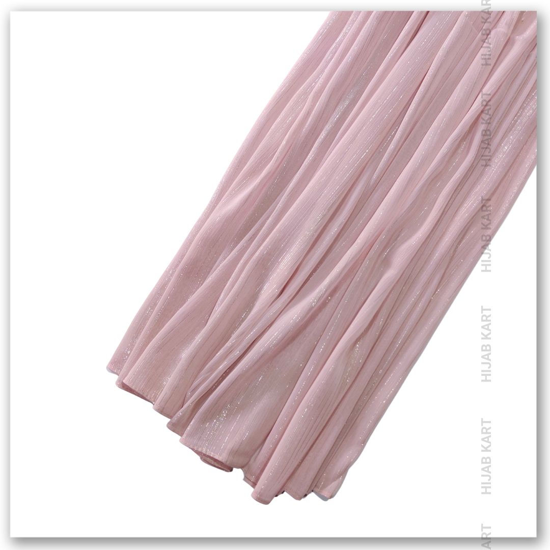Georgette Shimmer Line Hijab- Blush Pink