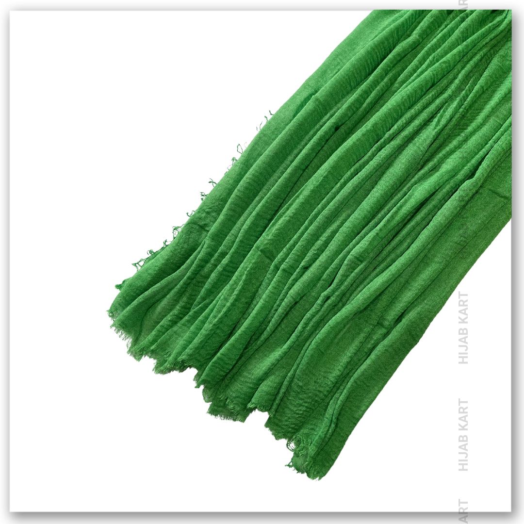 Summer Hijab | Cotton Crinkled Hijab | Cotton Hijab in Green Color