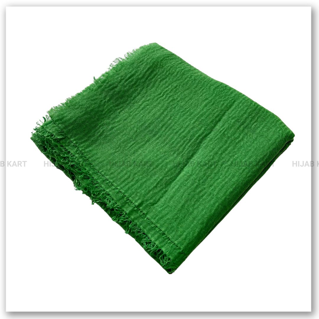 Summer Hijab | Cotton Crinkled Hijab | Cotton Hijab in Green Color