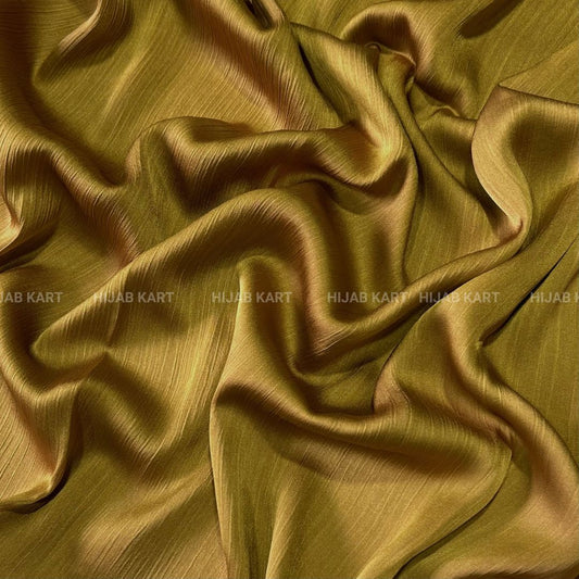 Rich Gold Color Crepe Satin Hijab | Party Wear Hijab | Wedding Hijab | Eid Hijab