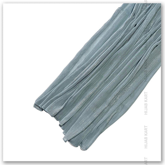 Georgette Shimmer Line Hijab- Light Steel Blue