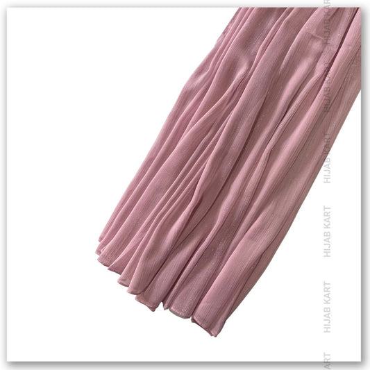 Georgette Shimmer Line Hijab- Pink