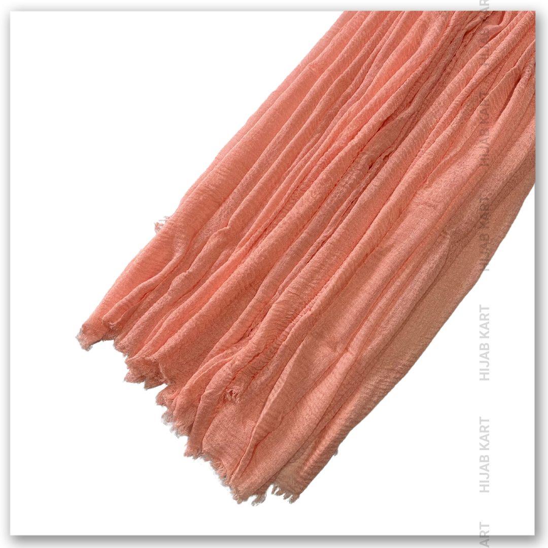 Summer Hijab | Cotton Crinkled Hijab | Hijab in Peach Color