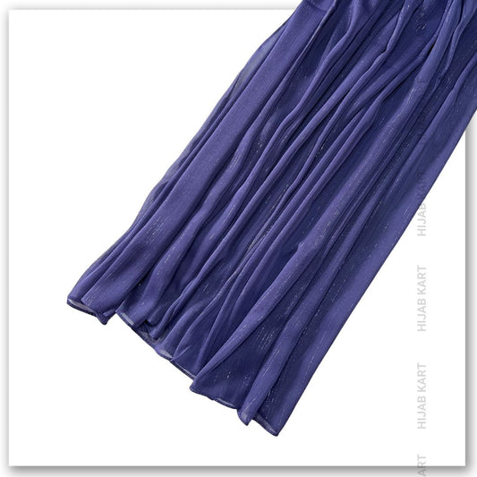 Georgette Shimmer Line Hijab- Royal Blue