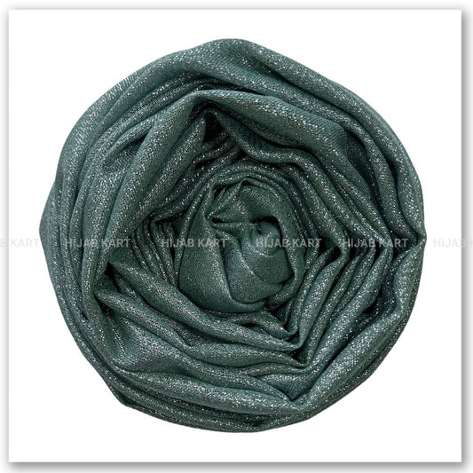 Green Cotton Shimmer Hijab | Party & Wedding Wear Cotton Hijab | Summer Hijab